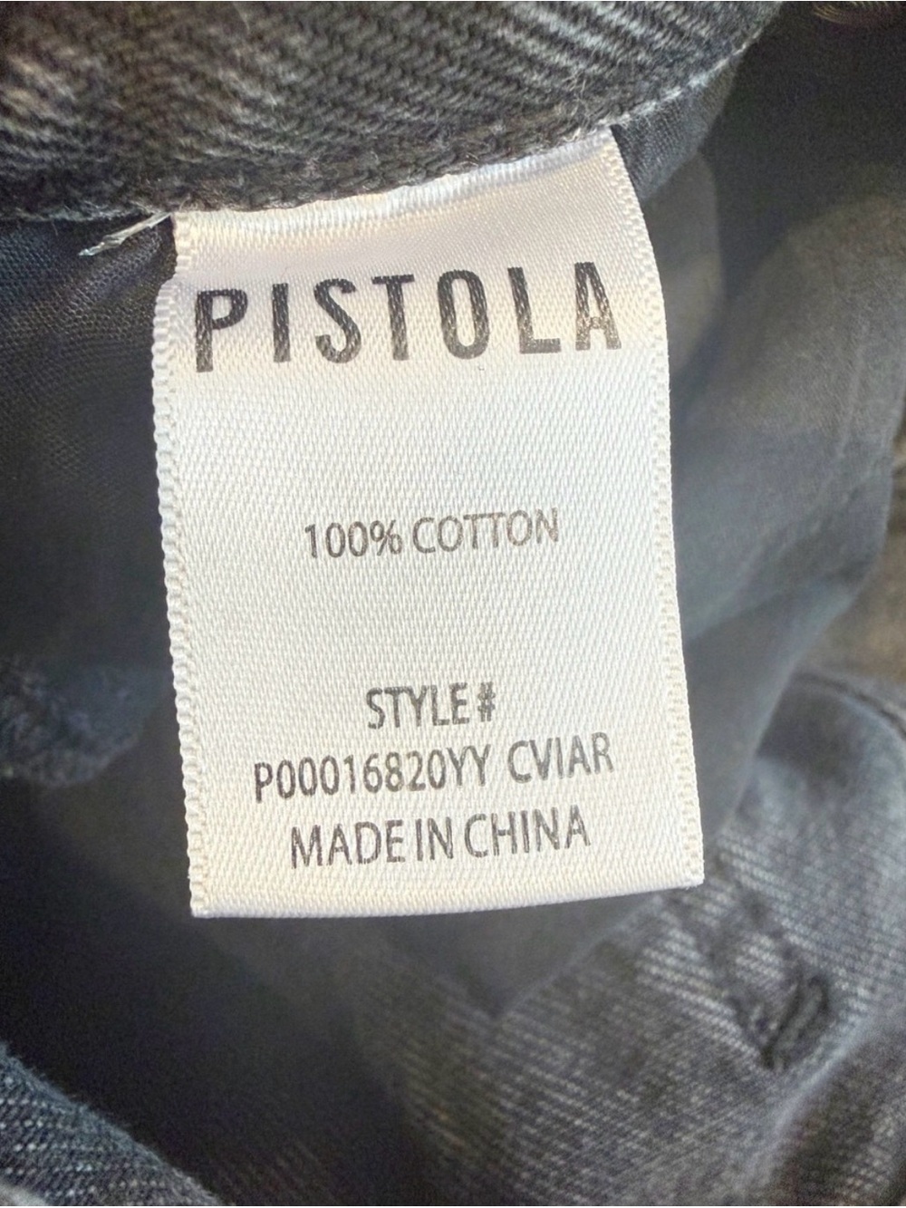 PISTOLA Wes High Rise Barrel Jeans in Caviar Faded Black size 26 - Picture 6 of 8